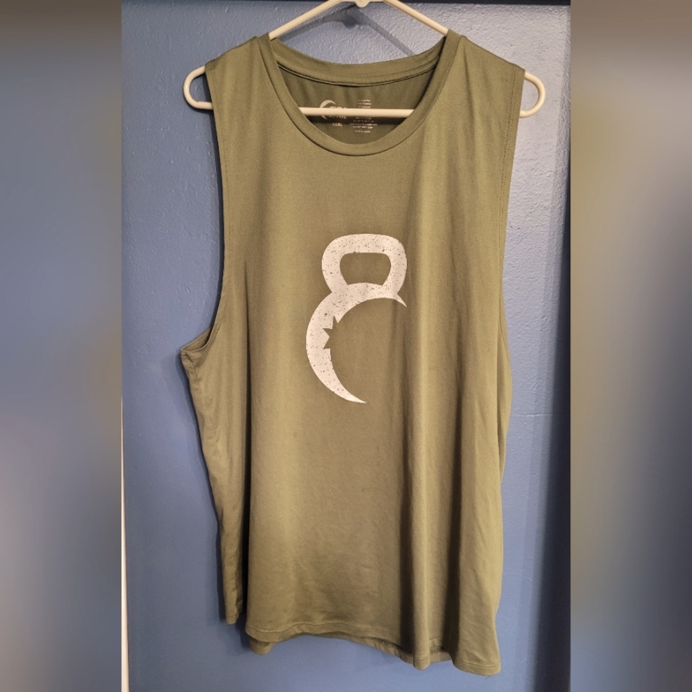 Zyia dark green kettle bell moon tank